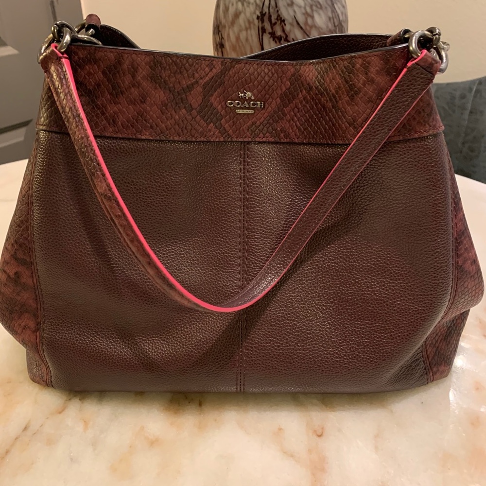 SALE!! Coach Lexy Bag Pylon Leather Embossed Trim